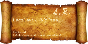 Laczlavik Rózsa névjegykártya